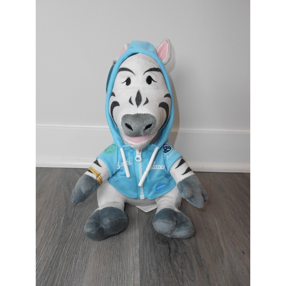 Salesforce Zig the Zebra Plush Mascot Salesblazer Blue Hoodie Stuffed Animal NWT